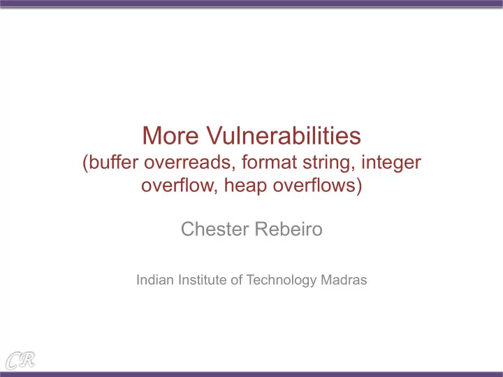 more vulnerabilities