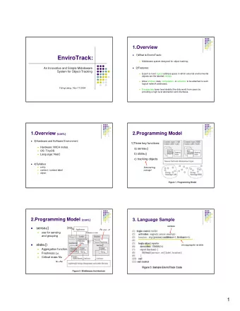 EnviroTrack:  Middleware system designed for object tracking .  An Innovative and Simple