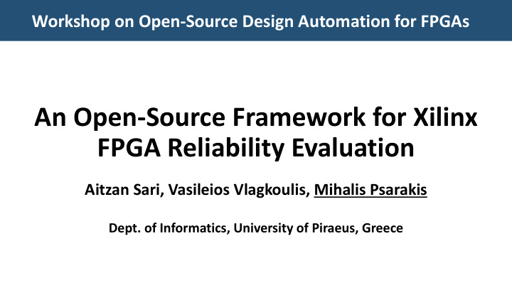 fpga reliability evaluation
