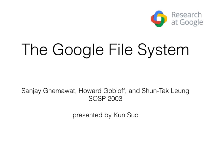 the google file system