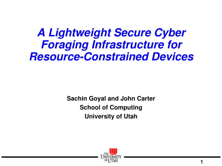 a lightweight secure cyber foraging infrastructure for