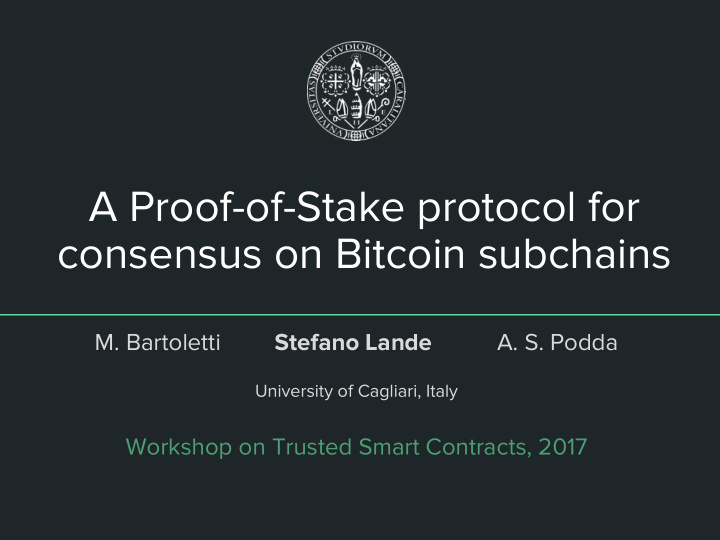 a proof of stake protocol for consensus on bitcoin