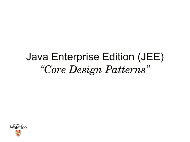 java enterprise edition jee core design patterns jee core