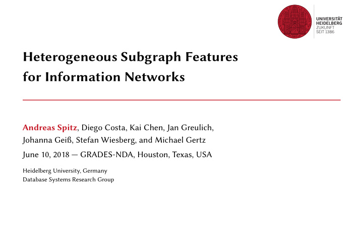heterogeneous subgraph features for information networks