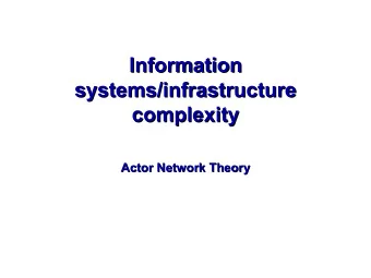 Information  Information  systems/infrastructure  systems/infrastructure  complexity  complexity