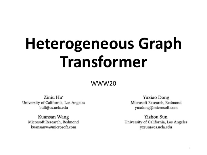 heterogeneous graph transformer