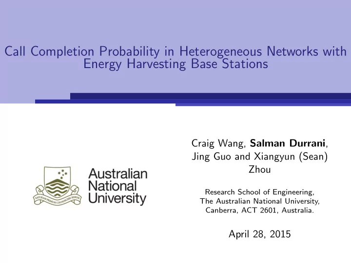 call completion probability in heterogeneous networks