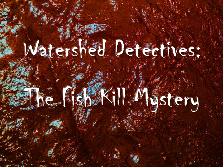 watershed detectives the fish kill mystery it is the