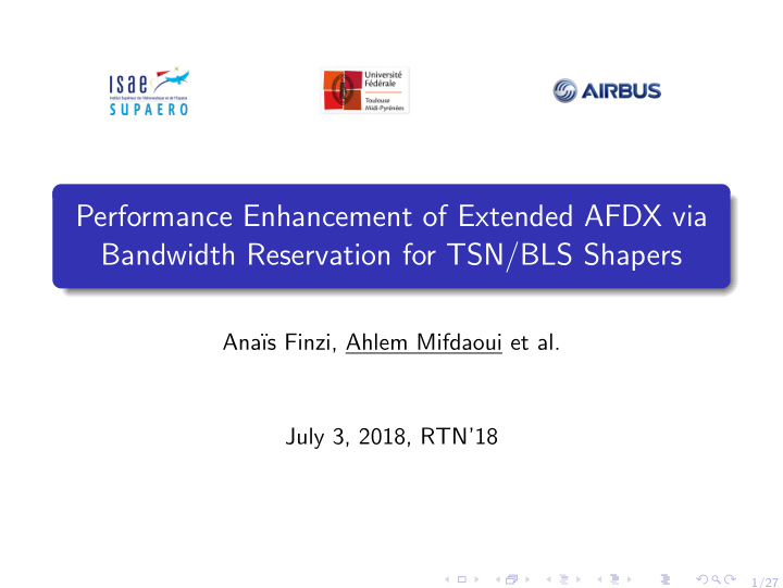 performance enhancement of extended afdx via bandwidth