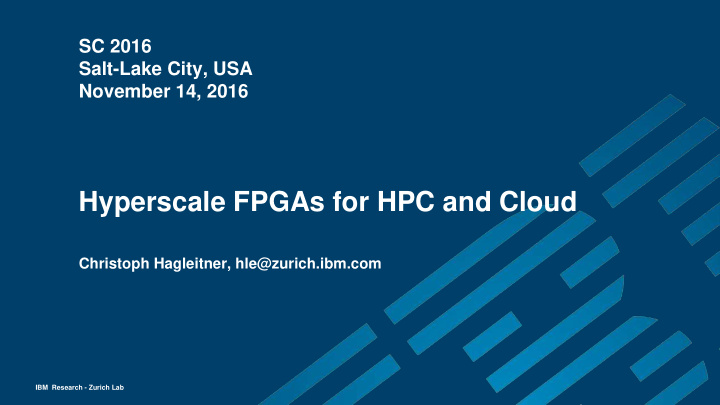 hyperscale fpgas for hpc and cloud