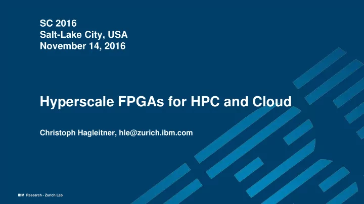 hyperscale fpgas for hpc and cloud