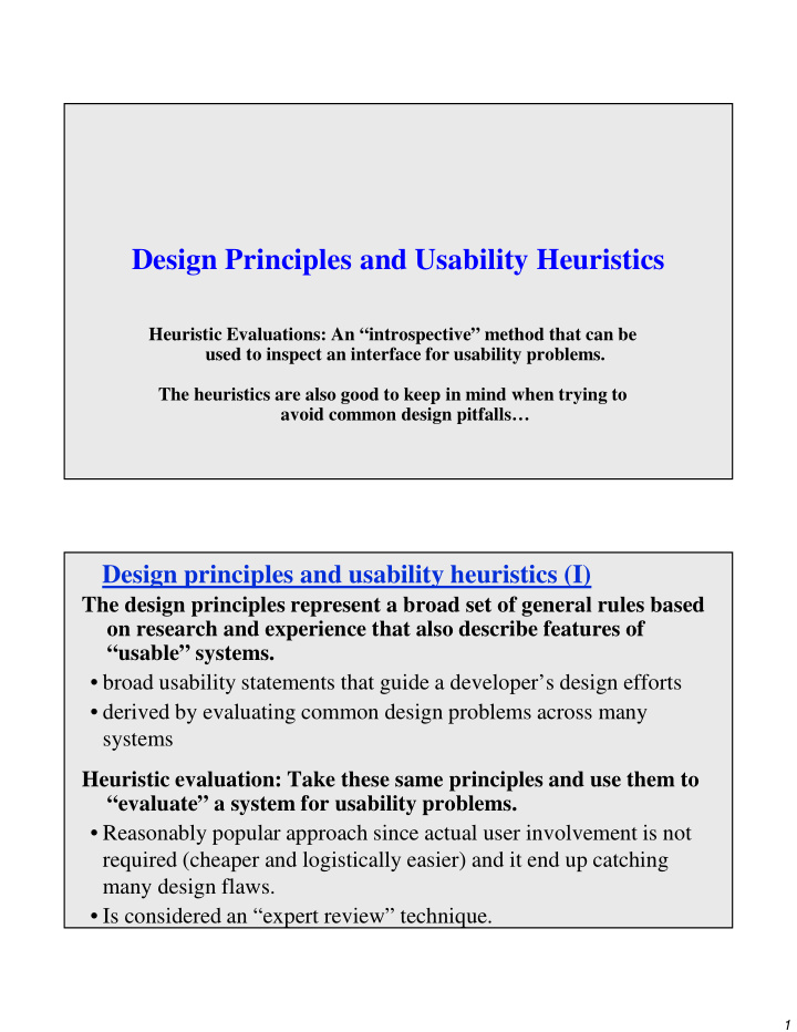 design principles and usability heuristics
