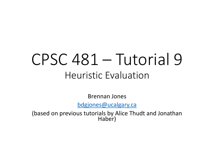 cpsc 481 tutorial 9