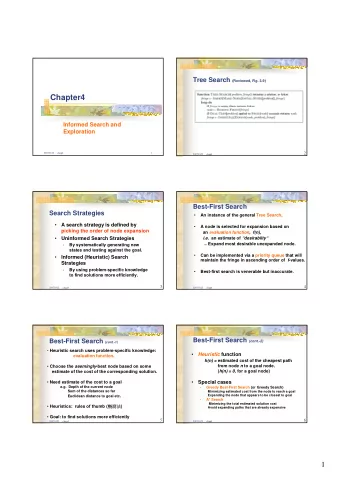 Chapter4  Informed Search and  Exploration  2  20070322     chap4  1  20070322     chap4