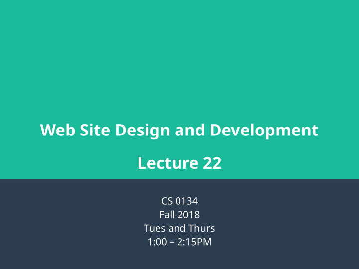 web site design and development lecture 22