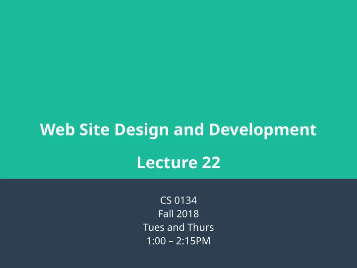 web site design and development lecture 22