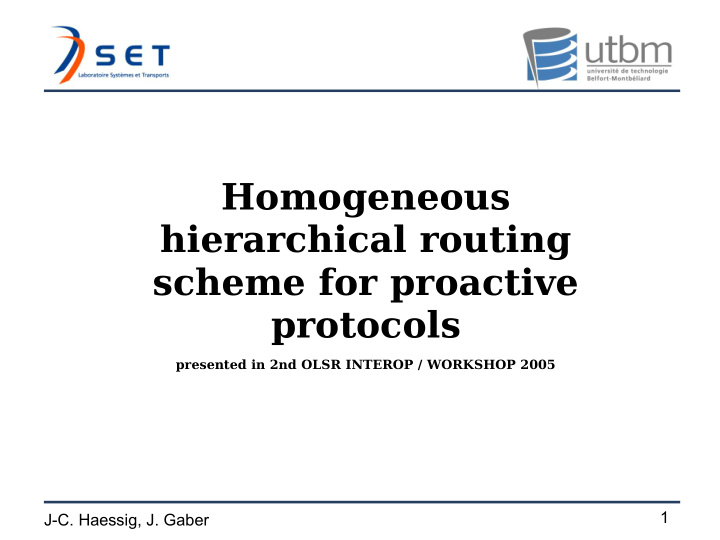 homogeneous hierarchical routing scheme for proactive