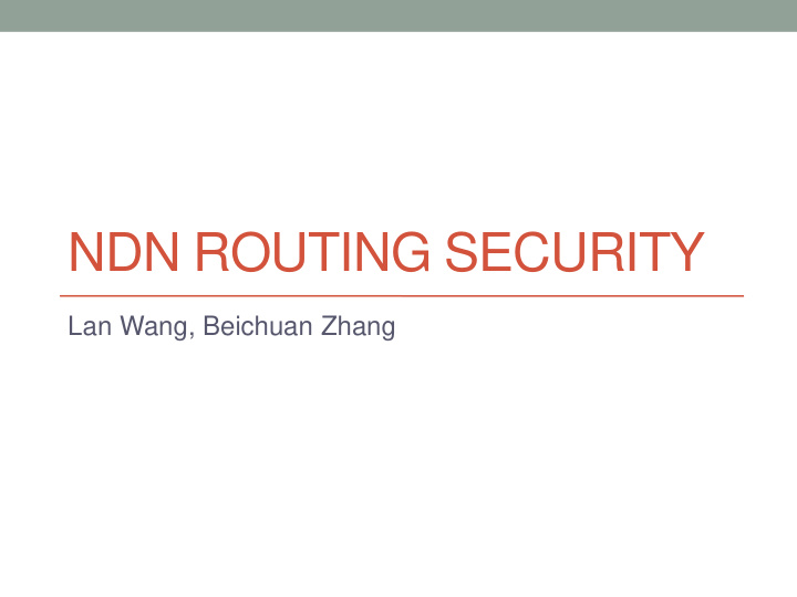 ndn routing security