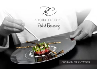 COMPANY PRESENTATION  1  INTRODUCTION  PERSONALISED CATERING SOLUTIONS  Awaken your senses with