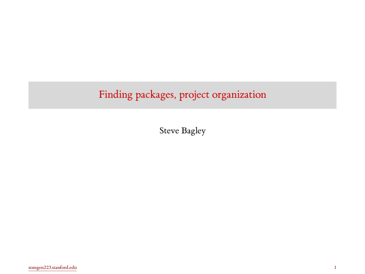 finding packages project organization