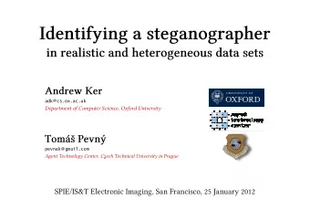 SPIE/IS&amp;T Electronic Imaging, San Francisco, 25 January 2012  cover objects  stego objects