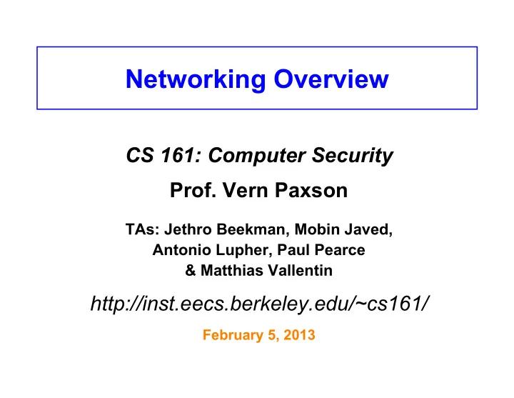 networking overview