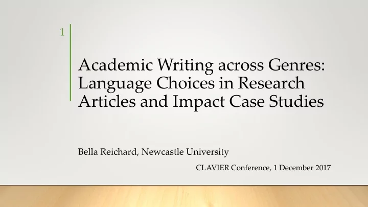 academic writing across genres