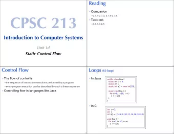 CPSC 213  2.7.1-2.7.3, 2.7.5-2.7.6  Textbook  3.6.1-3.6.5  Introduction to Computer