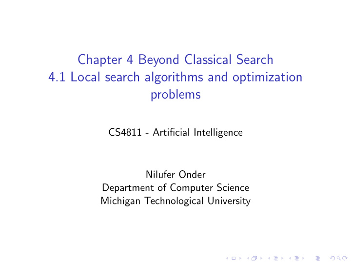 chapter 4 beyond classical search 4 1 local search