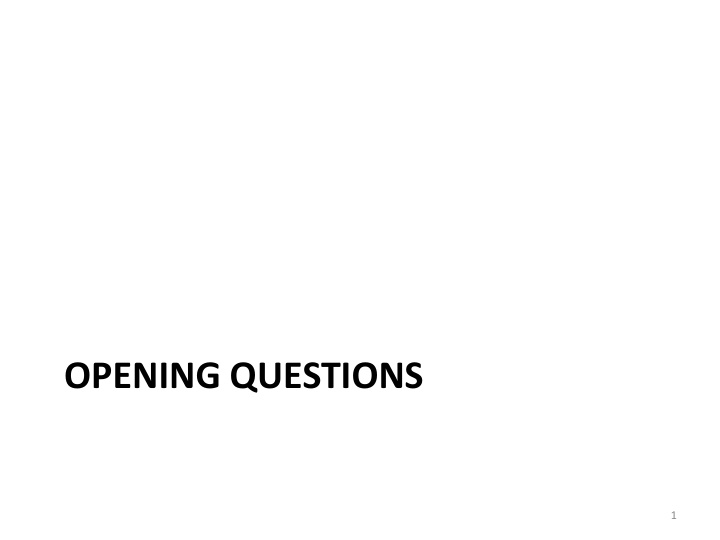 opening questions