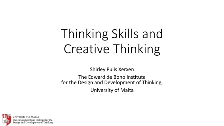 thinking skills and