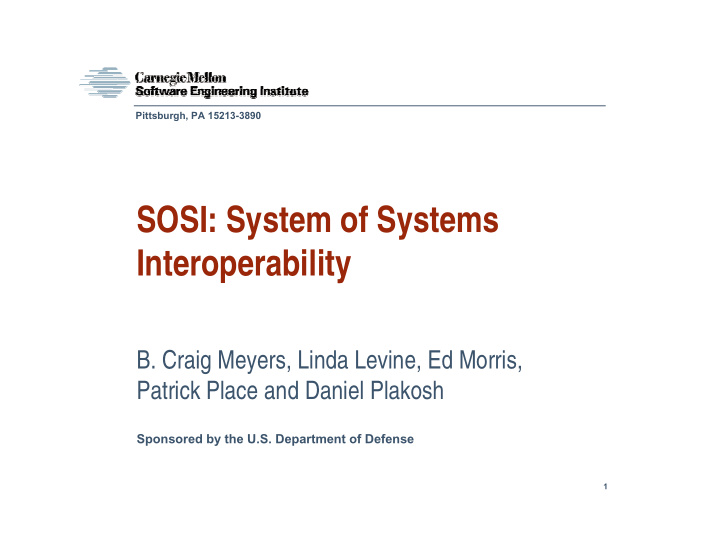 sosi system of systems interoperability