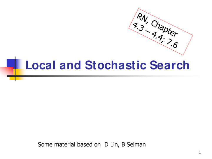 local and stochastic search
