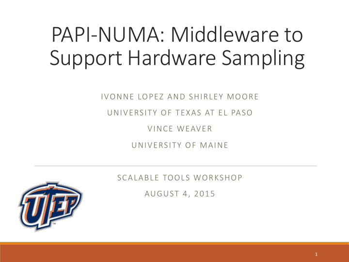 papi numa middleware to support hardware sampling