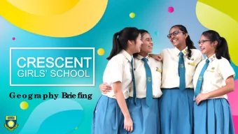 CRE  CRESCE  CENT  NT  GIRLS SCHOOL  Ge ogr  aphy Br  ie fing  EXTRACT FROM PROFESSOR TOMMY