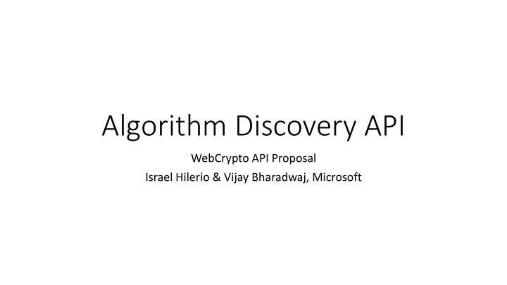 algorithm discovery api