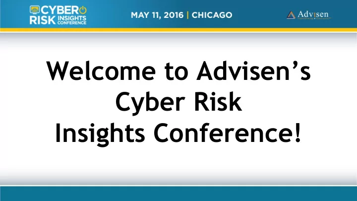 insights conference welcoming remarks
