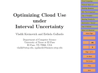 Optimizing Cloud Use  Case of Complete . . .  under  Resulting Formula for . . .  Optimization: