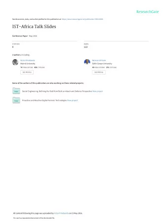 IST-Africa Talk Slides Conference Paper  May 2016  CITATIONS  READS  0  122 3 authors ,