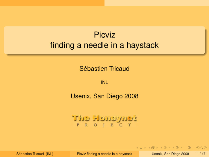 picviz finding a needle in a haystack