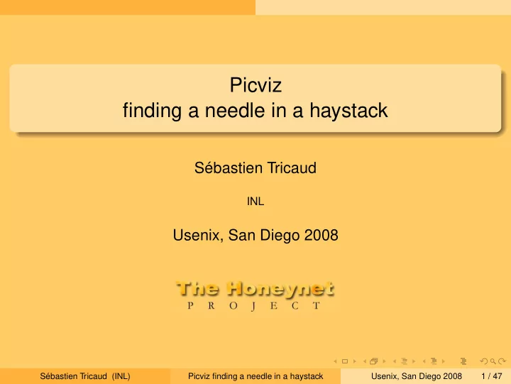 picviz finding a needle in a haystack