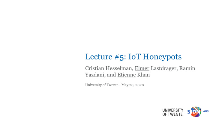 lecture 5 iot honeypots