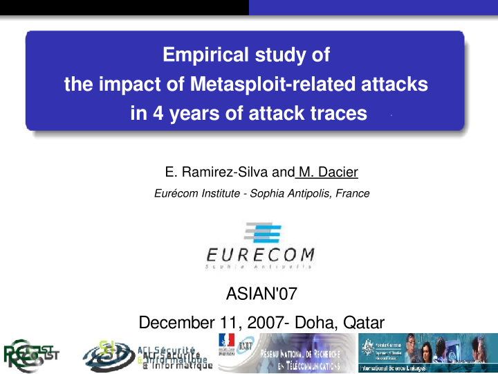empirical study of the impact of metasploit related