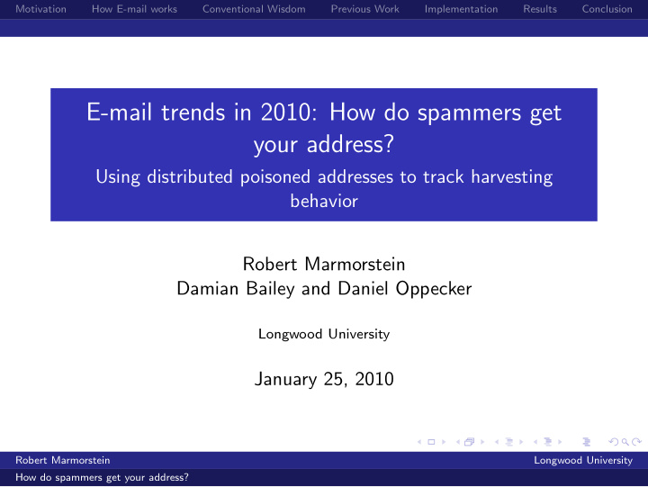 e mail trends in 2010 how do spammers get your address