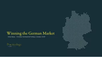 Winning the German Market  Initial Ideas - Christian Sommerhoff (Imbju), October 2019  Top 10