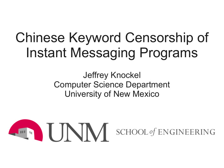 chinese keyword censorship of instant messaging programs