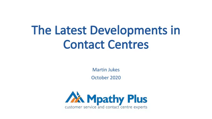 martin jukes october 2020