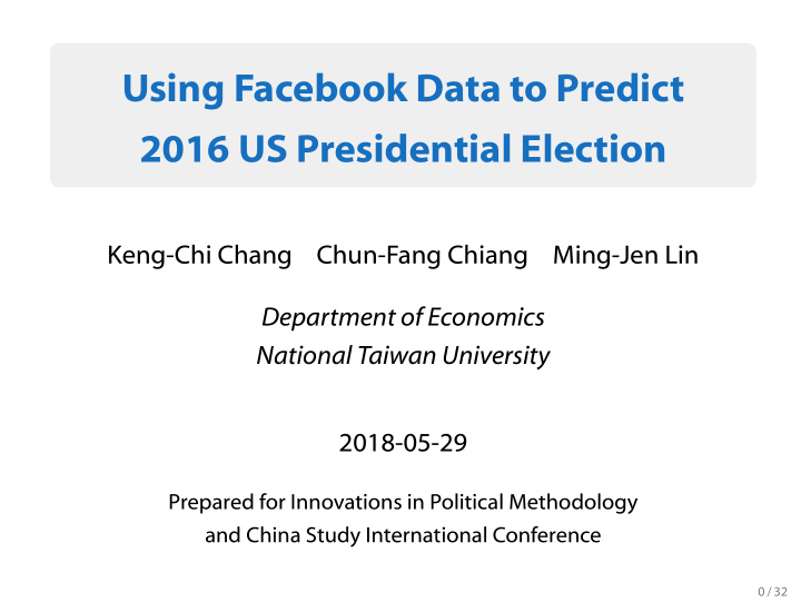 using facebook data to predict 2016 us presidential