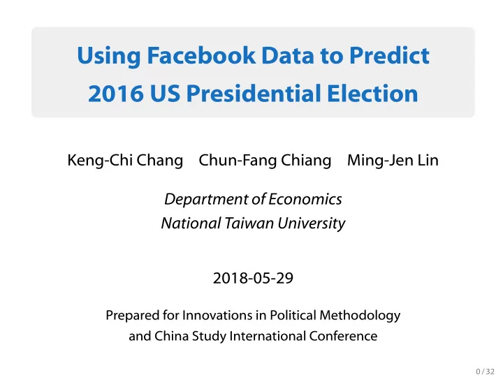 using facebook data to predict 2016 us presidential