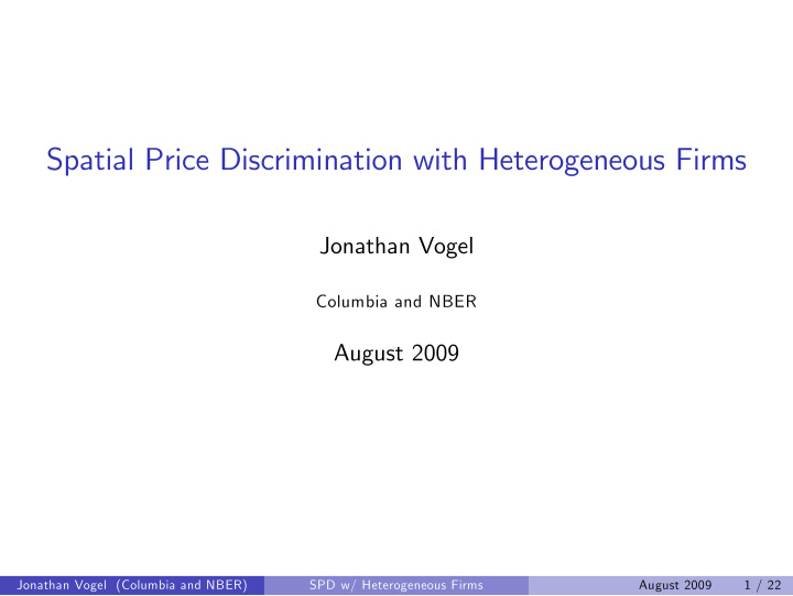 spatial price discrimination with heterogeneous firms